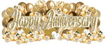Happy Anniversary Topper white and gold