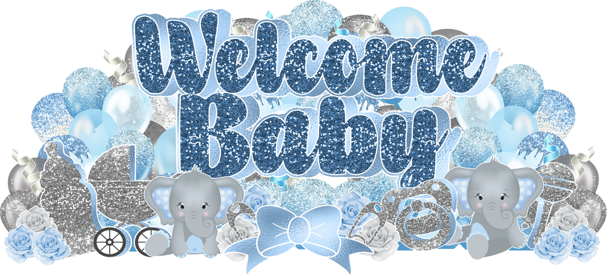 Welcome Baby Boy Topper – Posh Party Designs